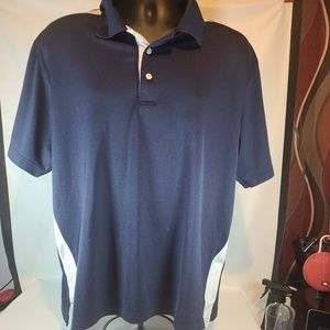 Men's PGA Tour Golf Polo Shirt Size XL Dark Blue With White Stripe
